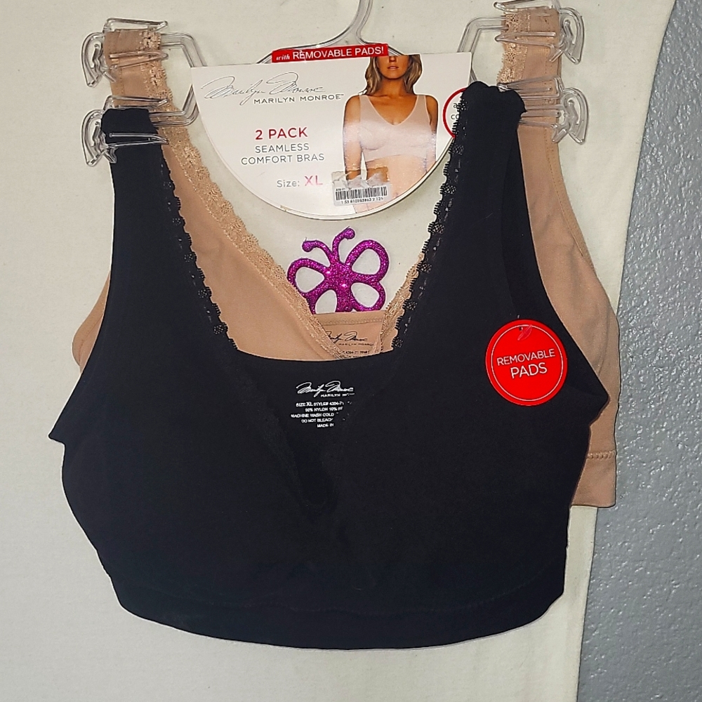 2  XL Bras. Black and Nude.